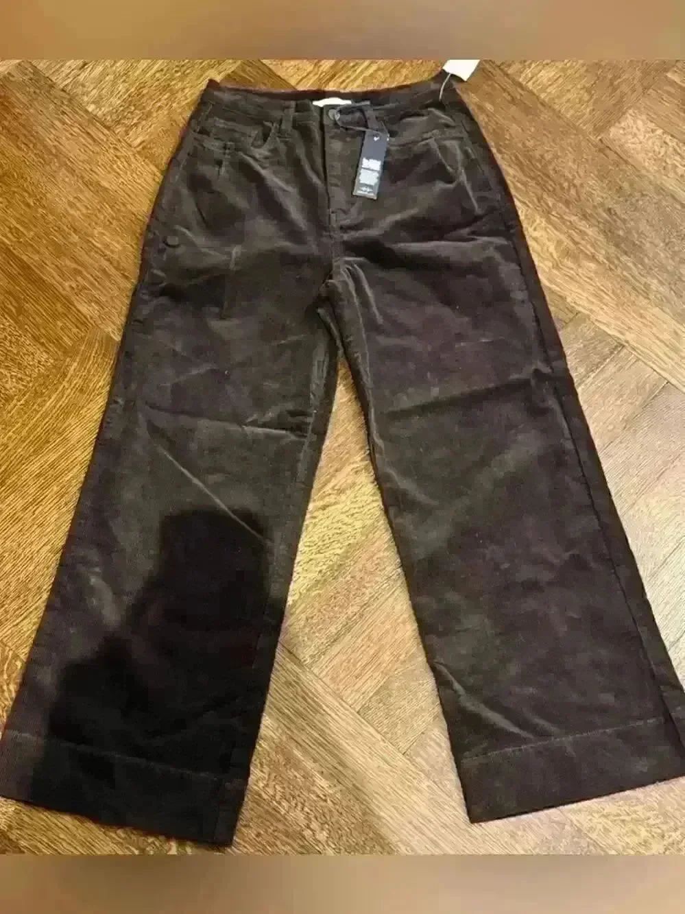 HABITUAL Brown Corduroy Pants Size 27 High Rise Straight Wide Leg